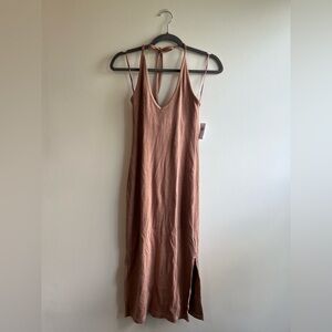 Old Navy Taupe Ribbed Halter Dress